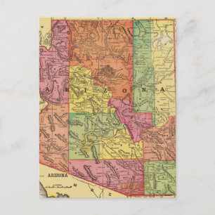 Postal Mapa de época de Arizona (1909)