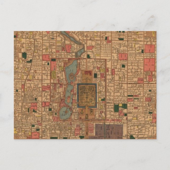 Postal Mapa de época de Beijing China (1914) (Anverso)