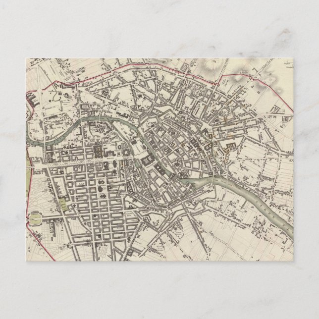 Postal Mapa de época de Berlín (1833) (Anverso)
