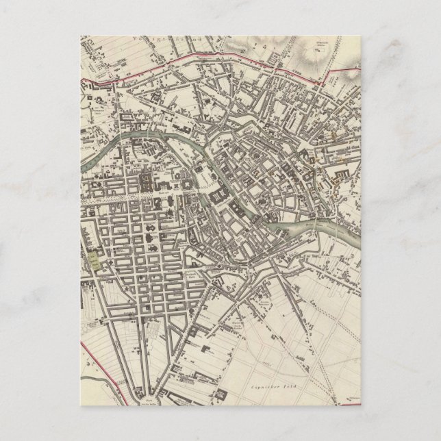 Postal Mapa de época de Berlín (1833) (Anverso)