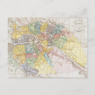 Postal Mapa de época de Berlín (1846)
