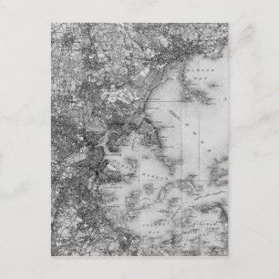Postal Mapa de época de Boston