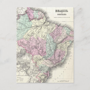 Postal Mapa de época de Brasil (1855)