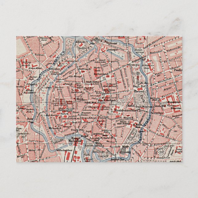 Postal Mapa de época de Braunschweig Alemania (1905) (Anverso)