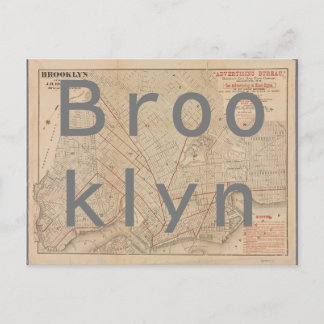 Postal Mapa de época de Brooklyn
