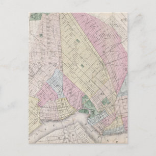 Postal Mapa de época de Brooklyn (1873)