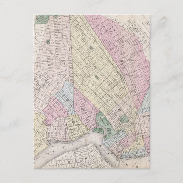 Postal Mapa de época de Brooklyn (1873) (Anverso)