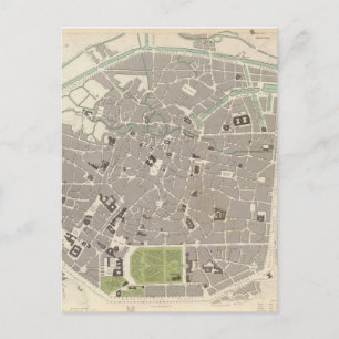 Postal Mapa de época de Bruselas (1837)