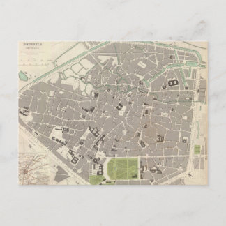 Postal Mapa de época de Bruselas (1837)