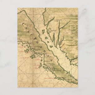 Postal Mapa de época de California (1650)