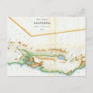 Postal Mapa de época de California (1854)