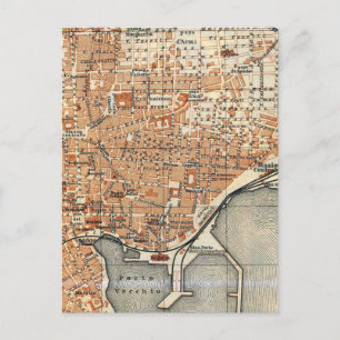 Postal Mapa de época de Catania Italia (1905)