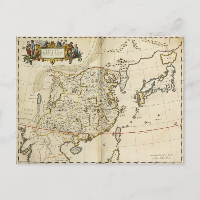Postal Mapa de época de China | 1662 (Anverso)