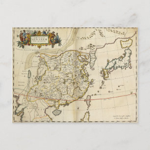 Postal Mapa de época de China 1662