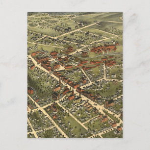 Postal Mapa de época de Danbury Connecticut (1875)