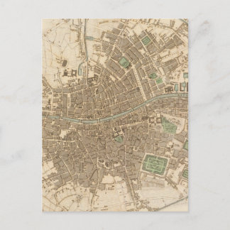 Postal Mapa de época de Dublín (1836)