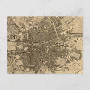 Postal Mapa de época de Dublín Irlanda (1797)