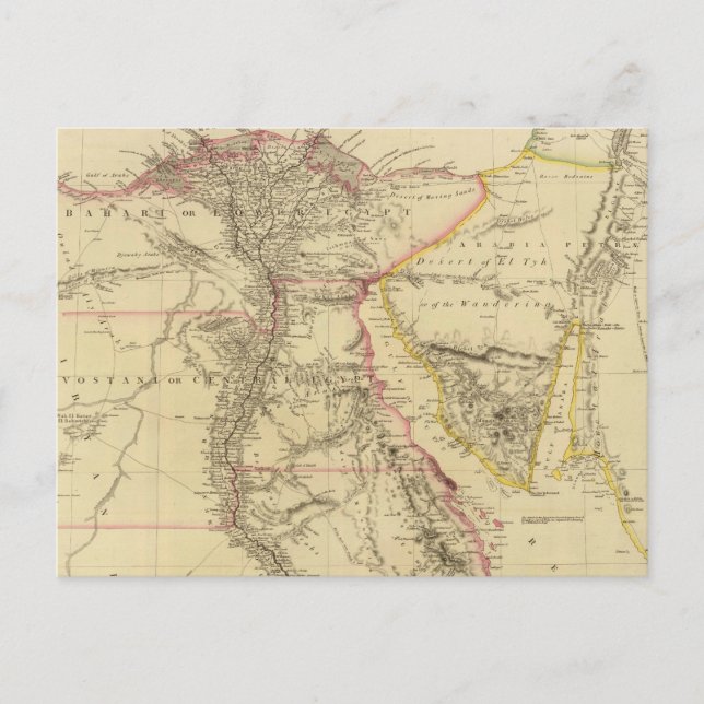 Postal Mapa de época de Egipto (1832) (Anverso)