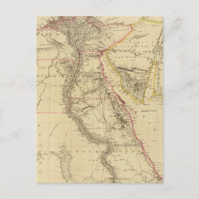 Postal Mapa de época de Egipto (1832) (Anverso)