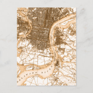 Postal Mapa de época de Filadelfia