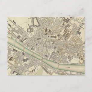 Postal Mapa de época de Florencia Italia (1835)