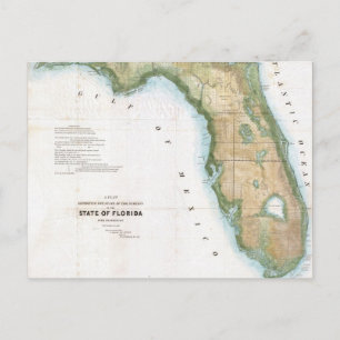 Postal Mapa de época de Florida (1848)