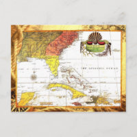 Mapa de época de Florida y el Caribe
