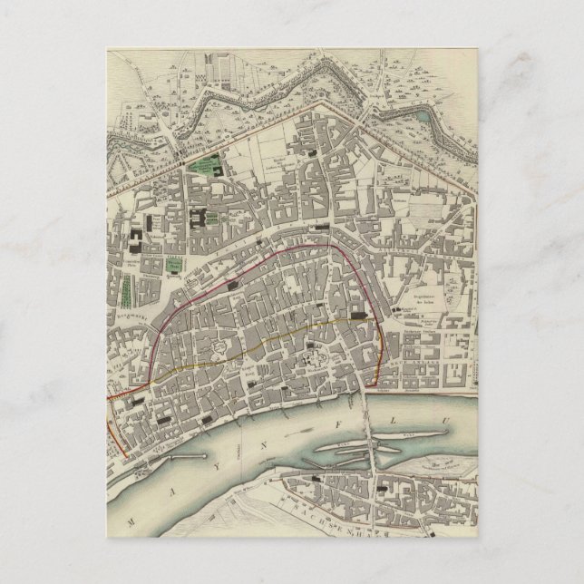 Postal Mapa de época de Frankfurt Alemania (1837) (Anverso)