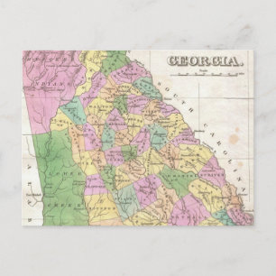 Postal Mapa de época de Georgia (1827)