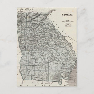 Postal Mapa de época de Georgia (1845)