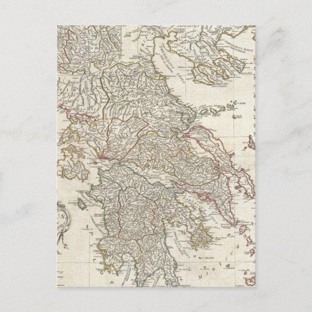 Postal Mapa de época de Grecia (1794) (Anverso)