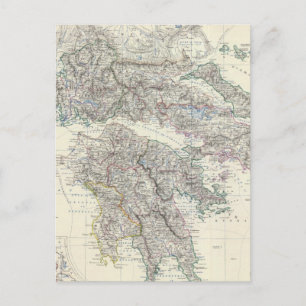Postal Mapa de época de Grecia (1861)