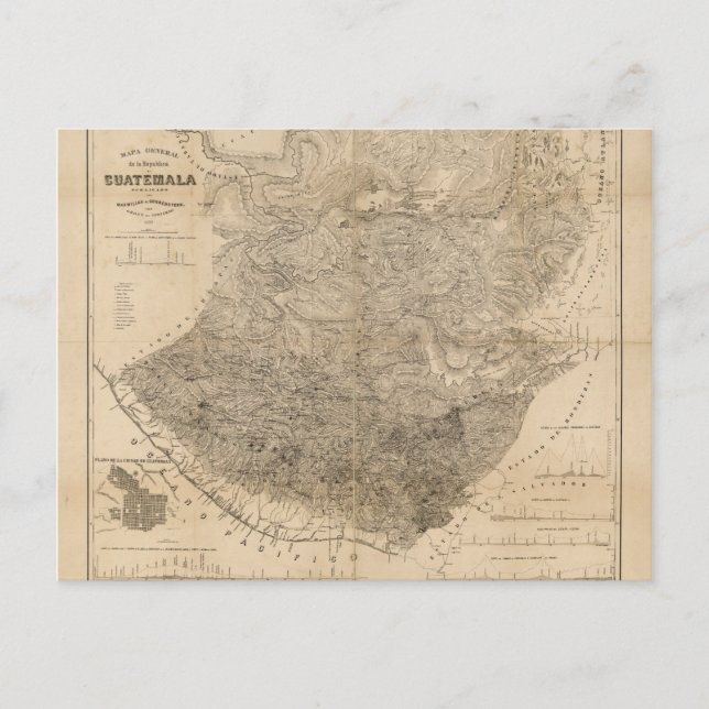 Postal Mapa de época de Guatemala (1859) (Anverso)