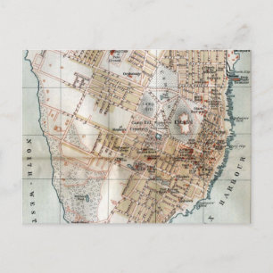 Postal Mapa de época de Halifax Nova Scotia (1890)