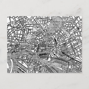 Postal Mapa de época de Hamburgo Alemania (1911)