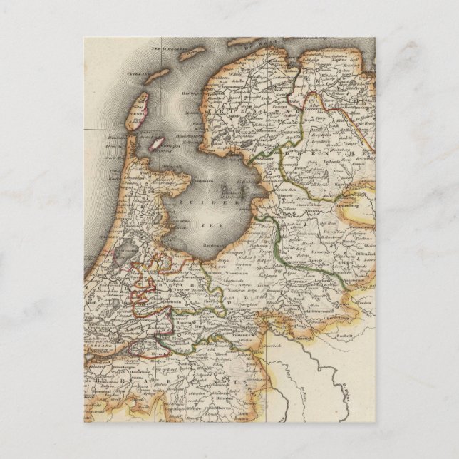 Postal Mapa de época de Holanda (1817) (Anverso)