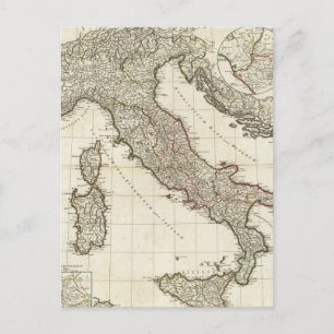 Postal Mapa de época de Italia (1764)