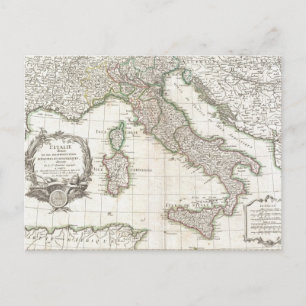 Postal Mapa de época de Italia (1770)