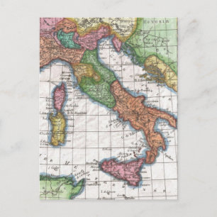 Postal Mapa de época de Italia (1780)