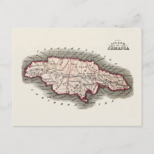 Postal Mapa de época de Jamaica