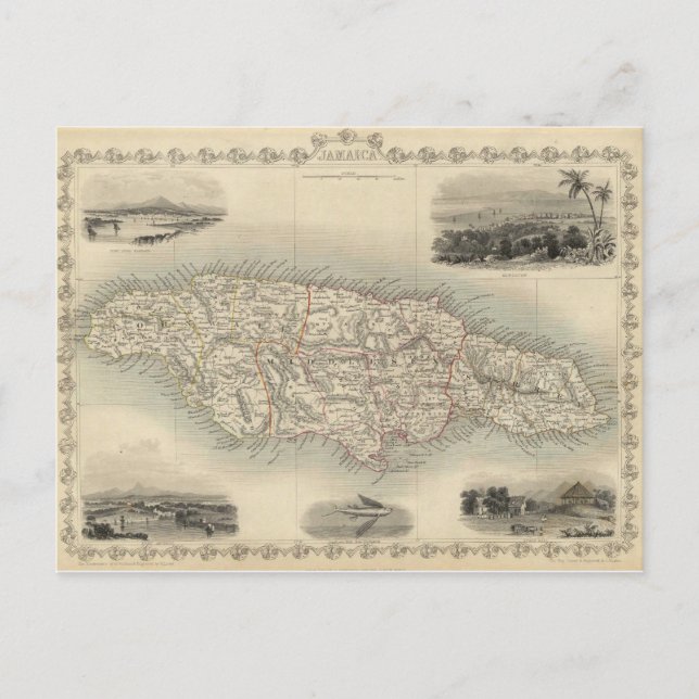 Postal Mapa de época de Jamaica (1851) (Anverso)