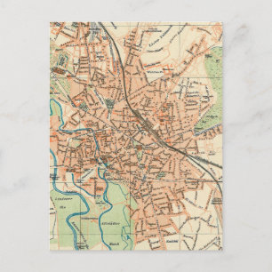 Postal Mapa de época de la Alemania de Hanover (1895)