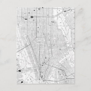 Postal Mapa de época de la ciudad de Nueva York (1911)