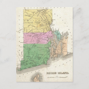 Postal Mapa de época de la isla de Roda (1827)