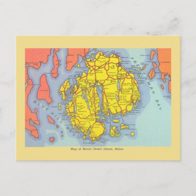 Postal Mapa de época de la isla del desierto del Monte Ma (Anverso)