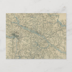 Postal Mapa de época de la zona de Richmond Virginia (186