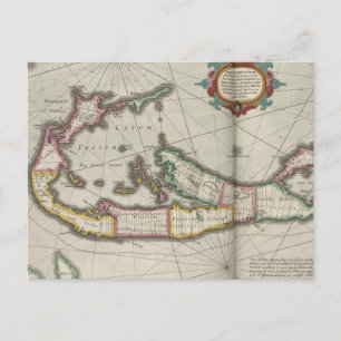 Postal Mapa de época de las Bermudas (1638)