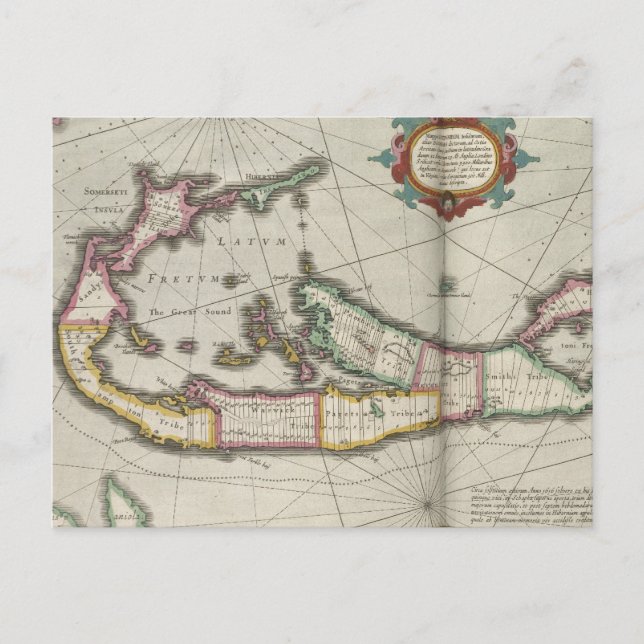 Postal Mapa de época de las Bermudas (1638) (Anverso)