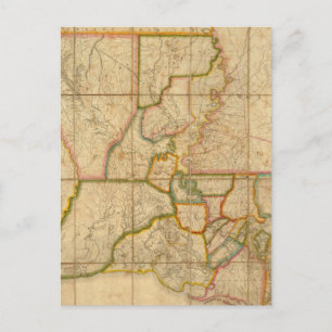 Postal Mapa de época de Luisiana (1816)
