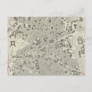 Postal Mapa de época de Madrid España (1831)